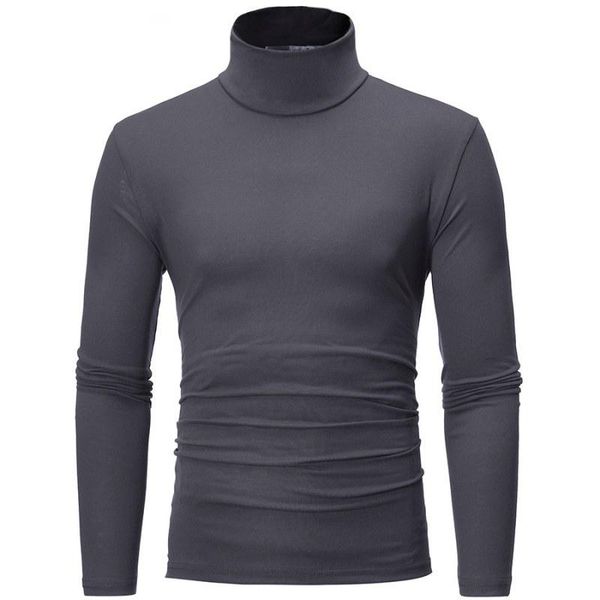 

men's sweaters streetwear winter warm cotton high neck pullover collar solid color basic slim sweater fashion bottoming shirt, White;black
