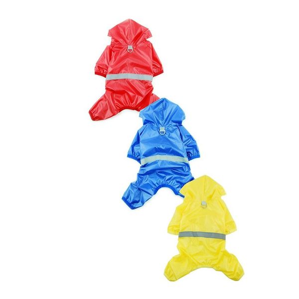 

dog apparel pet waterproof raincoat jumpsuit reflective rain coat breathable mesh outdoor clothes jacket