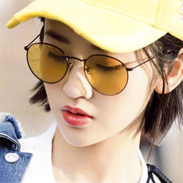 

sunglasses vintage round for men women 2021 retro red yellow sun glasses uv400 trendy travel eyewear, White;black