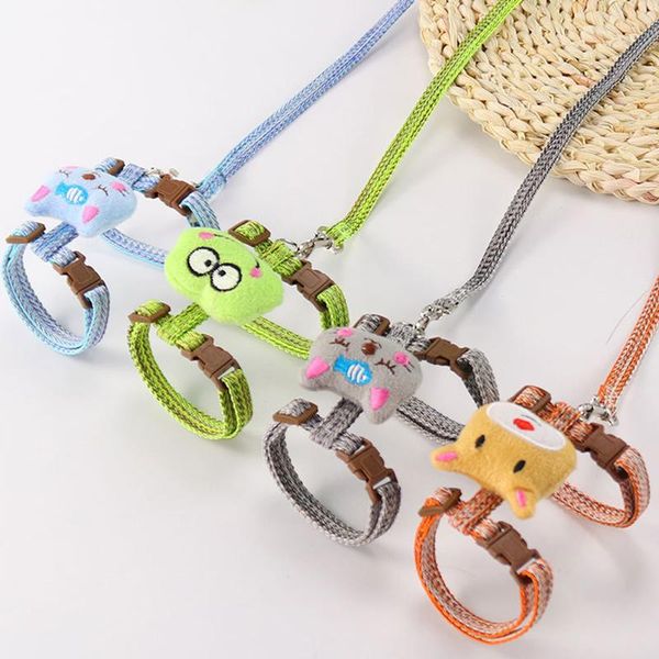 

cat collars & leads adjustable pet dog harness vest anti-break i-shaped traction rope outdoor training belt lead leash for dogs cats supplie