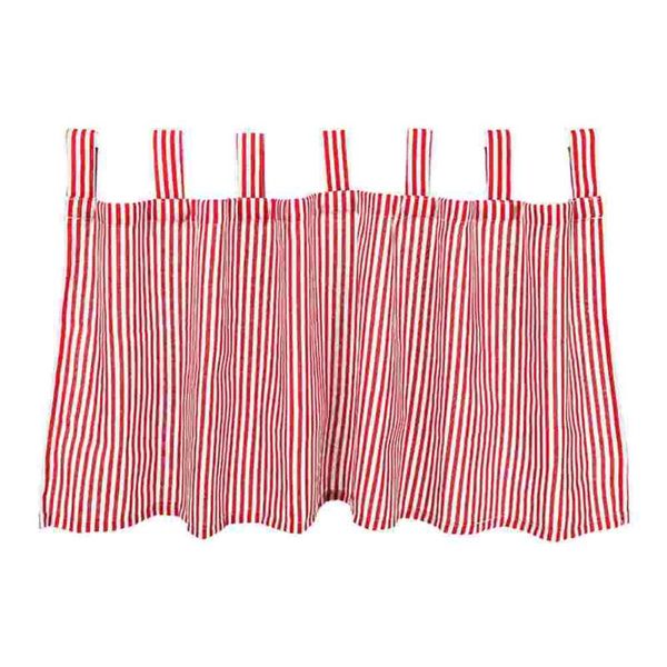 

curtain & drapes 1pc cloth short striped window home chic decor red