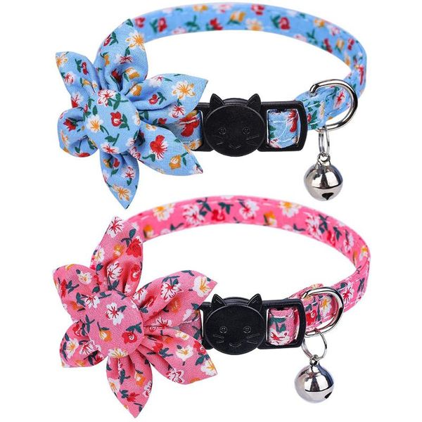 

cat collars & leads breakaway collar with bells sunflower accessories for pet adjustable cats and small dogs