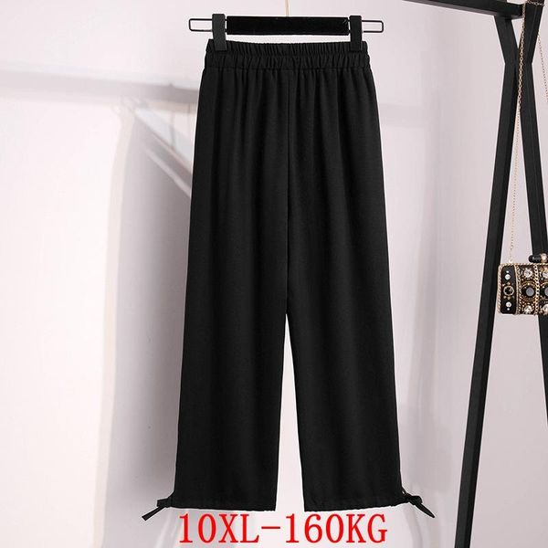 

women's pants & capris large size casual pocket 7xl 8xl 9xl 10xl summer high waist loose black trousers sports 52 54 56, Black;white