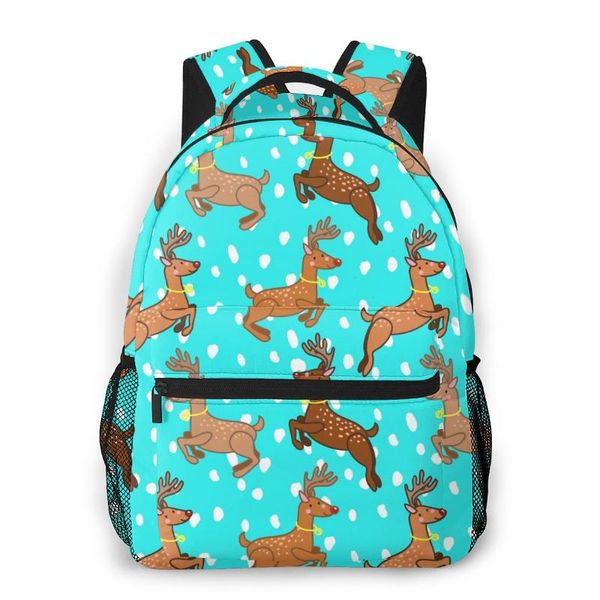 

backpack fashion bags summer2021 deer and snowflakes