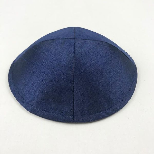 

beanies jewish kippa thick satin kippot navy blue color yarmulke kippah skullcap 15cm clip