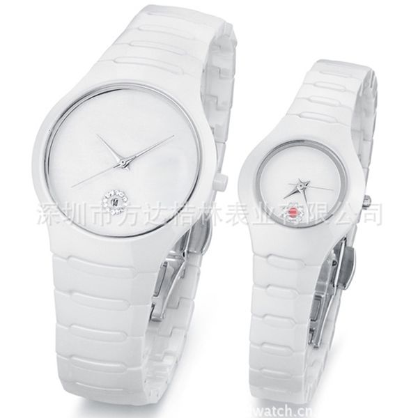 

fashion high grade women's white ceramic watch, Slivery;brown