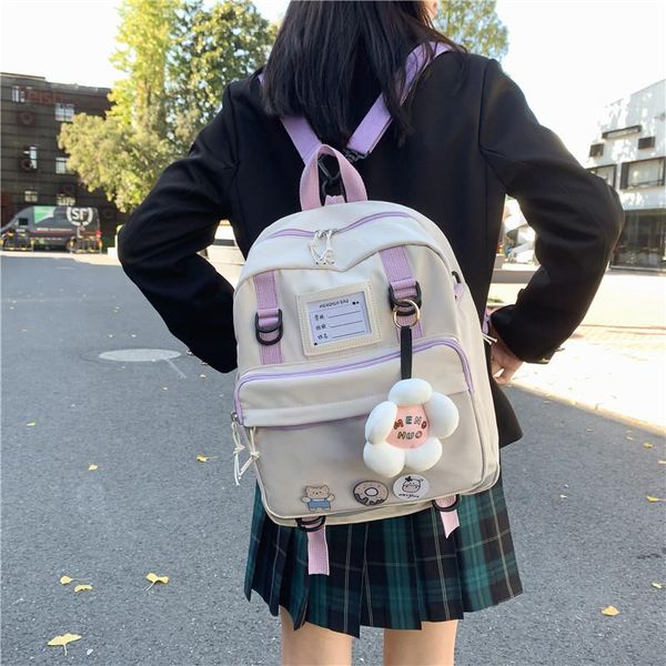 

backpack fashion women nylon design girls black school bag for teenager kawaii waterproof travel mochila rucksack