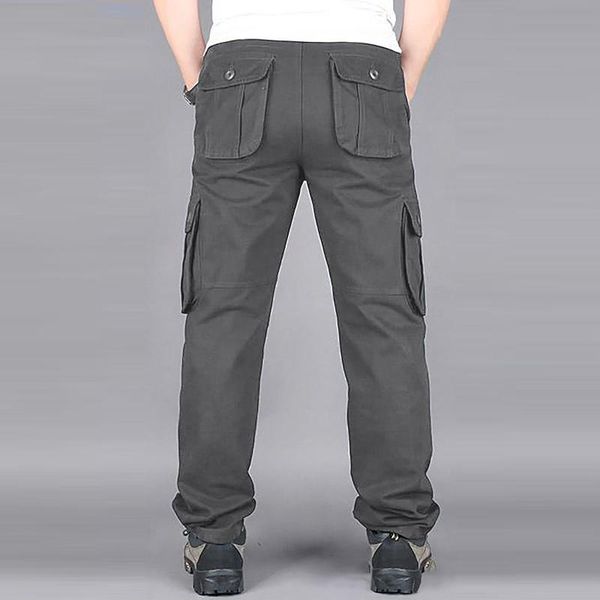 

men's pants cargo military tactical multi-pocket outdoor hiking army joggers pant cotton blend water resistant casual long, Black