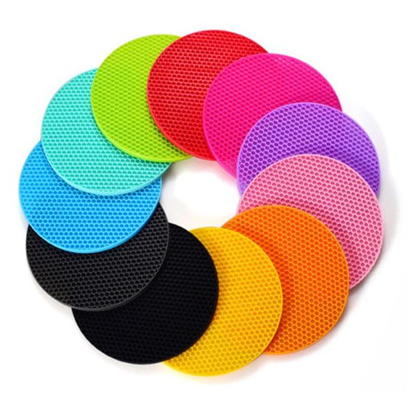 

mats & pads non-slip silicone placemat creative honeycomb multifunctional insulation bowl mat