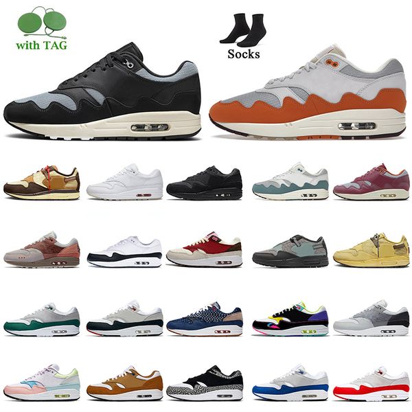 

2022 men women mx 1 running shoes 1s patta black waves monarch rush maroon noise aqua mens trainers cactus jack cave stone baroque brown lon