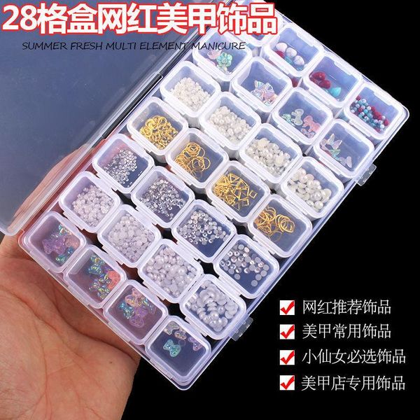 

nail art decorations 12/28 boxes / set of ab crystal rhinestone diamond gem 3d glitter decoration beauty, Silver;gold