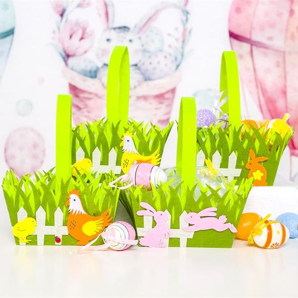 

gift wrap 2021 happy easter decoration eggs basket creative child home non-woven candy egg storage decor