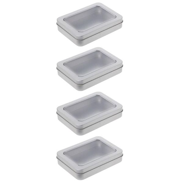 

storage bags 4pcs usb flash drive transparent boxes tinplate case organizer