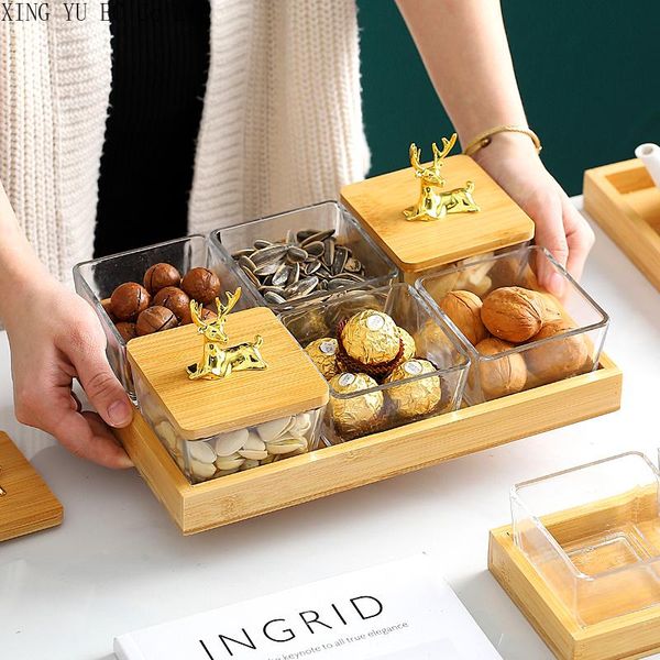 

nordic glass dried fruit plate light luxury home dessert assortment tray afternoon display dishes & plates