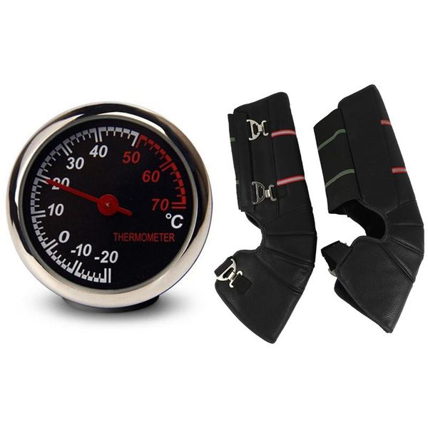 

elbow & knee pads car thermometer motorcycle pu leatherwarm kneepad motorbike riding, Black;gray
