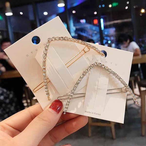 

hair clips fashion women rhinestone v shape x hairpin clip barrette lady long slides pin holder accessories