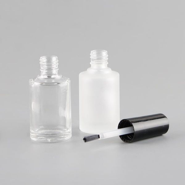 

storage bottles & jars 500pcs empty frosted clear glass nail polish oil in black &white cap with brush cosmetic container travel bottle