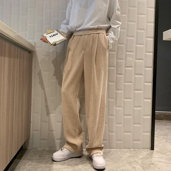 

men's pants autumn baggy corduroy men's fashion retro wide-leg men streetwear loose hip-hop straight mens trousers s-3xl, Black