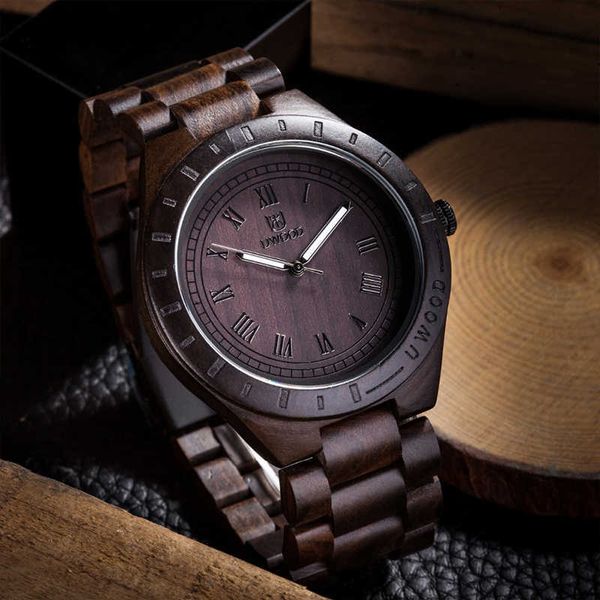 

uwood wooden watches men wristwatches bamboo for wrist strap quartz husband gift relogio masculino 210728, Slivery;brown