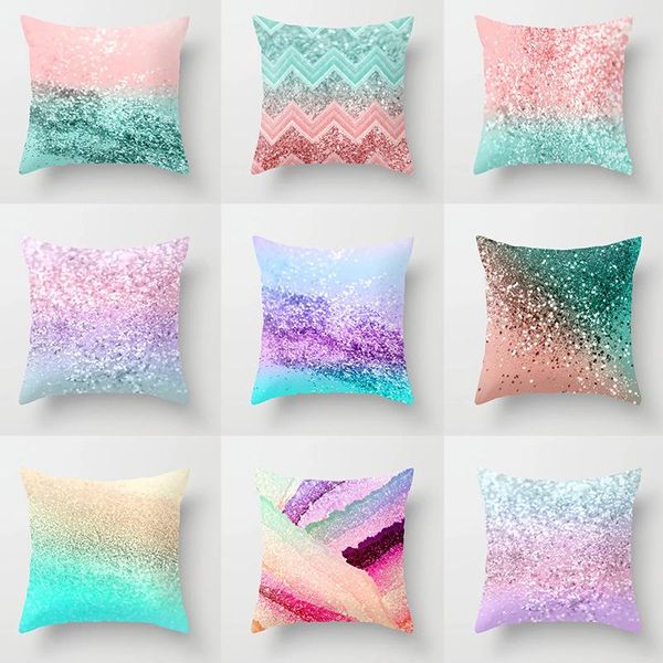 

cushion/decorative pillow modern nordic ins simple gradient color shiny pattern polyester pillowcase home sofa cover decorative