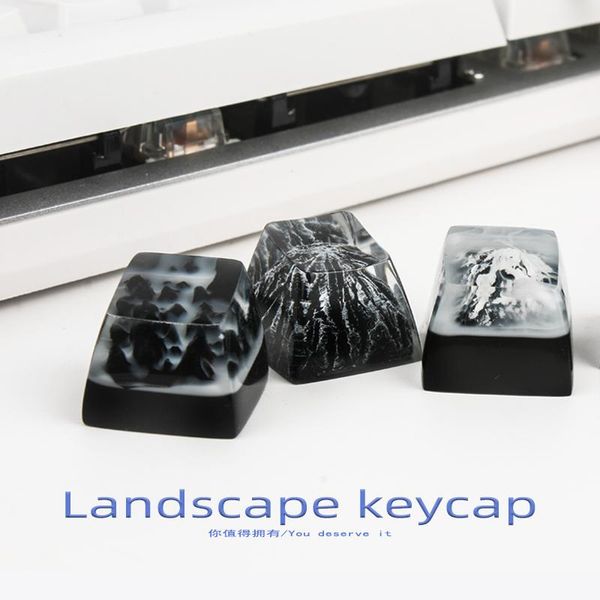 

resin mountain keycaps for mechanical keyboard custom gaming accessories keyboards