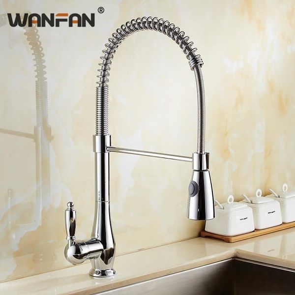 

bathroom sink faucets kitchen faucet chrome brass for single lever pull out spring spout mixers and cold water tap n22-105