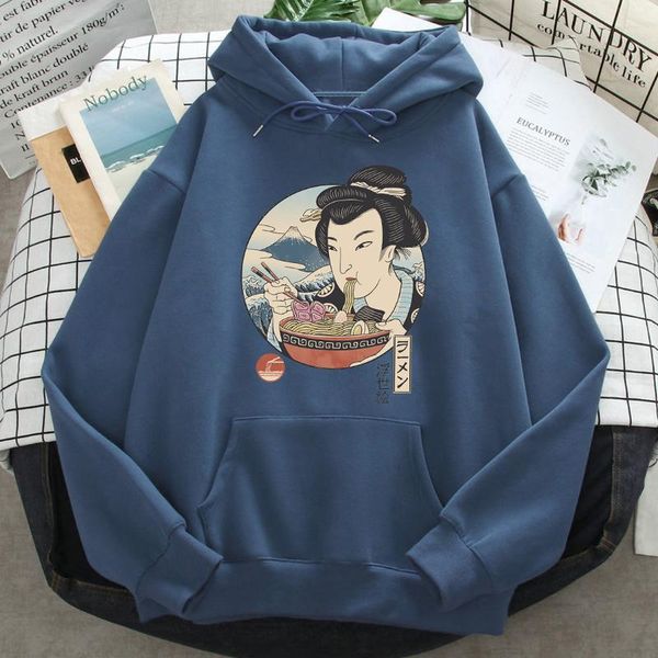 

men's hoodies & sweatshirts ukiyoe japan harajuku style print hoodie man women casual loose sweatshirt hooded winter fleece warm long s, Black