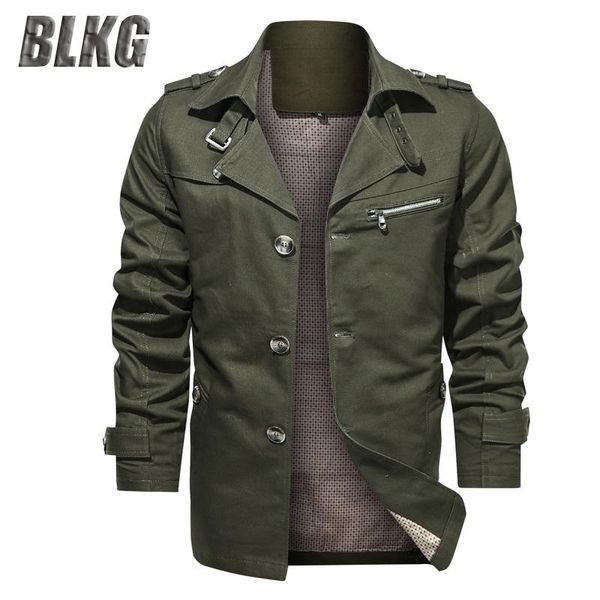 

men's jackets wholesale 2021 autumn military jacket men solid color single breasted windbreaker mens clothing plus size m-5xl coat, Black;brown