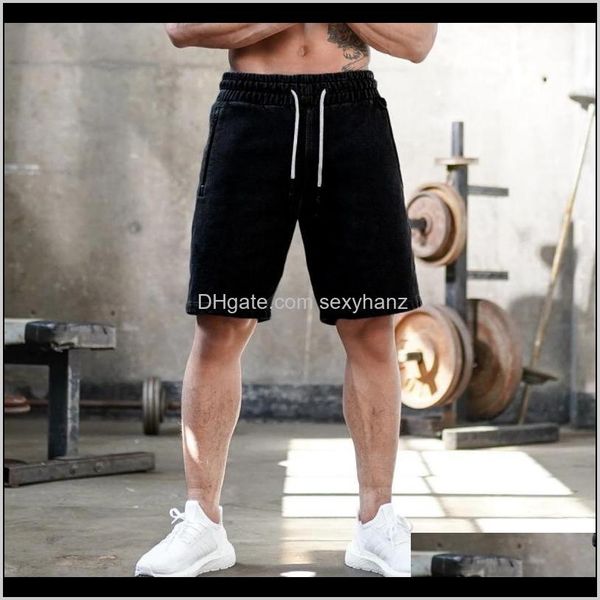 

mens clothing apparel drop delivery 2021 running sport shorts men gym fitness workout cotton short pants male summer casual solid color berm, White;black