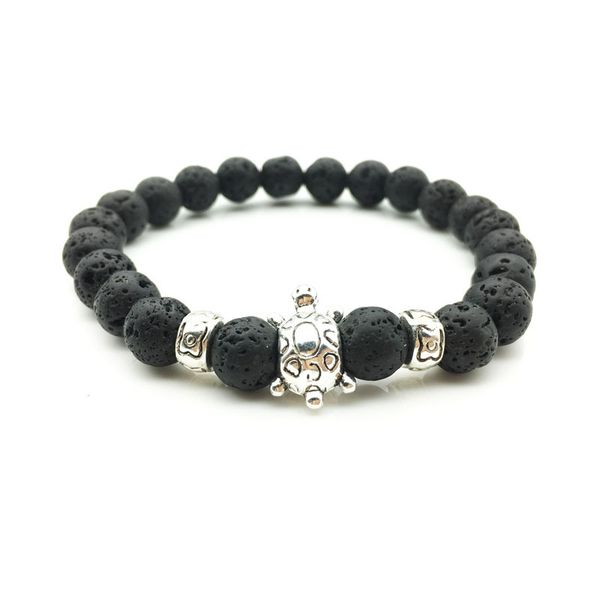 

mens bracelets luxury jewelry women matt stone bead bracelet elephant leopard head lion head owl turtle lava charm bracelets, Golden;silver