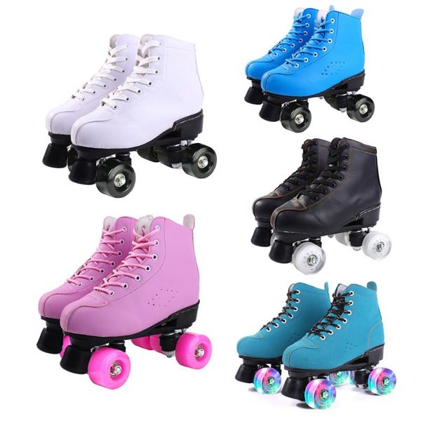 

inline & roller skates women 6 choice pu microfiber skating shoes sliding quad sneakers training europe size 2 row 4 wheels