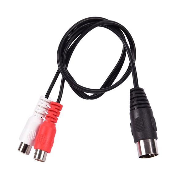 

audio cables & connectors midi din 5p male to 2 rca phono female socket jack mf cable 0.5m