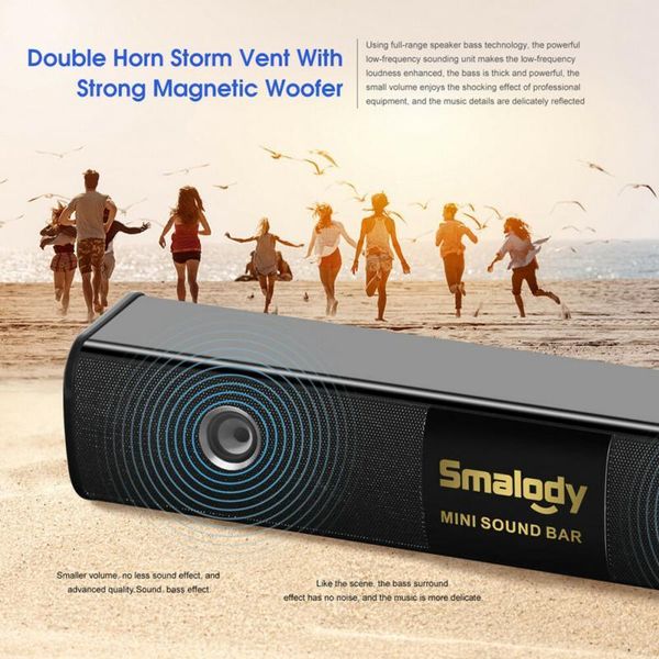 

mini speakers smalody portable wireless bluetooth speaker 10w colorful led light audio soundbar hands-with mic u disk tf card
