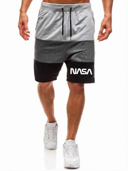 

men colorblock letter graphic track shorts j6hk#, Black