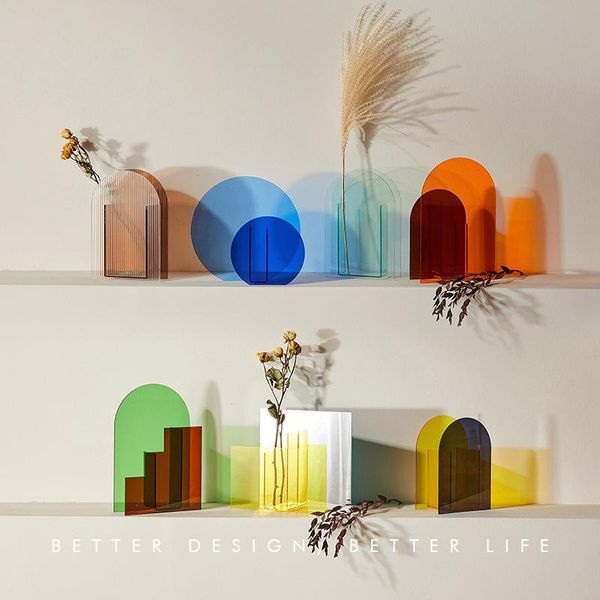 

acrylic vases floral container decorative flower vase home decor living room office decoration accessories blumen stÃ¤nder