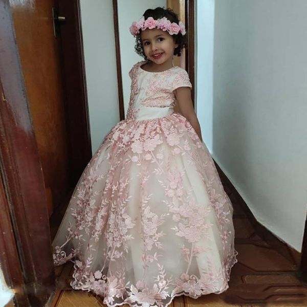 

o-neck applique girls pageant kids formal wearbaby children party dress birthday christmas beaded flower dresses girl's, Red;yellow