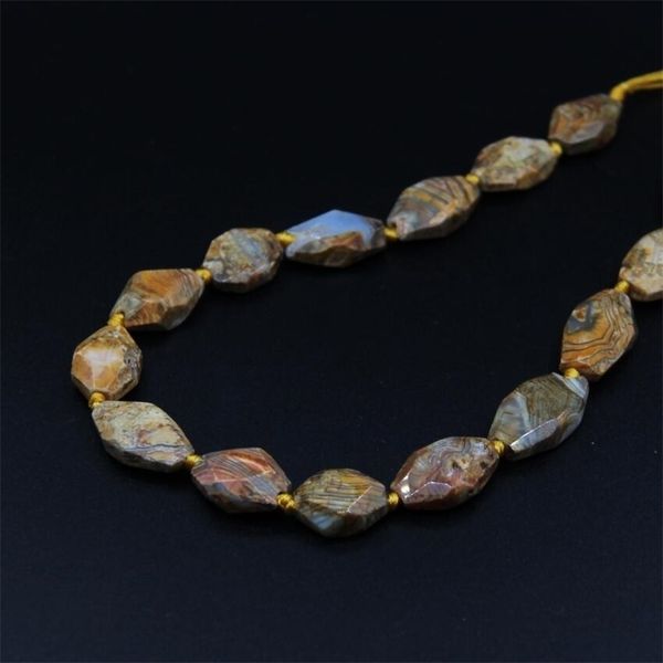 

15.5"/strand brown&yellow dragon veins crazy agates form faceted nugget pendants,raw gems slab loose beads jewelry making
