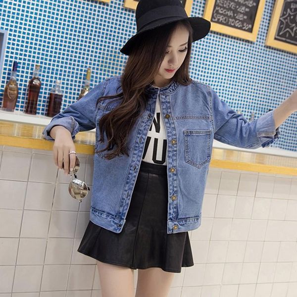 

women's jackets fashion 2021 spring/autumn vintage jeans loose denim jacket women short jean for outwear quality, Black;brown