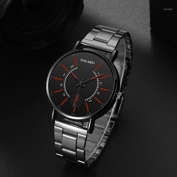 

wristwatches analog business 2021 casual watch men blue dial quartz stainless steel strap band wristwatch male clock montre homme, Slivery;brown