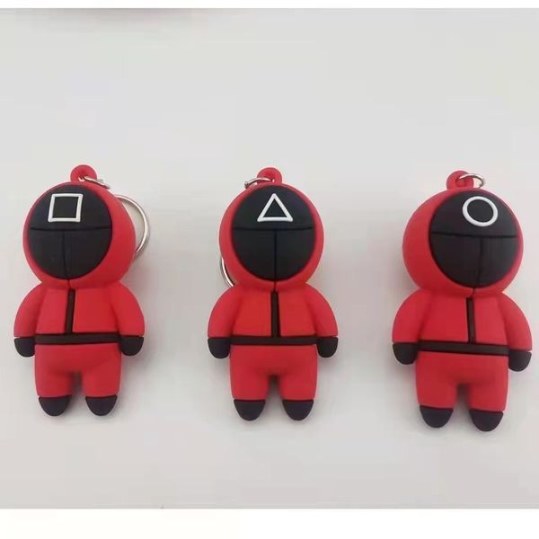 

designer korean squid game key chain zhengzai's same doll trinket, Slivery;golden