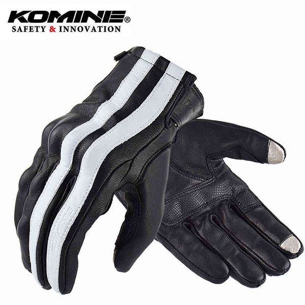 

komine men's motorcycle real leather motocross breathable striped spring summer motorbike riding gloves gk-119