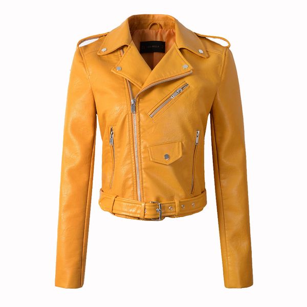 

women's & autumn pu fashion motorcycle coat women spring bomber jacket faux leather short biker chaqueta mujer, Black