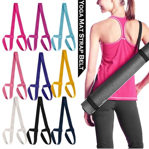 

yoga mat strap belt adjustable sports sling shoulder carry exercise stretch fitness elastic resistance bands