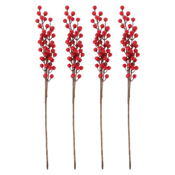 

decorative flowers & wreaths 4pcs imitation xmas berry branch po props diy christmas accessory