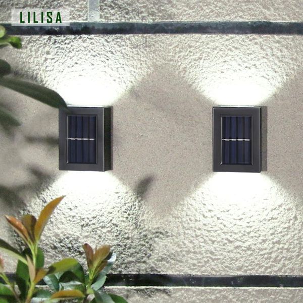 

wall lamp solar light led outdoor waterproof up and down glow garden lighting 2pcs #4