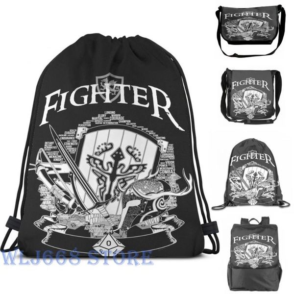 

backpack funny graphic print shoulder bags women rpg class series fighter - white version single travel for men gym bag
