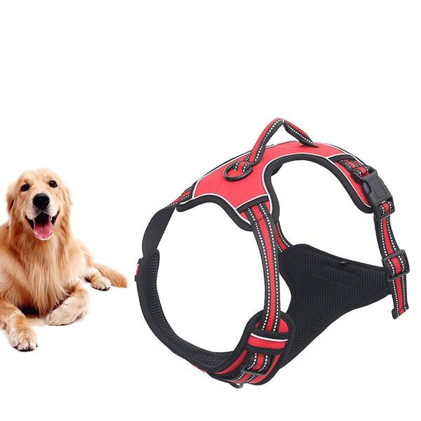 

dog collars & leashes reflective pet harness no pull comfortable breathable durable adjustable chest strap for dogs outdoor walking products