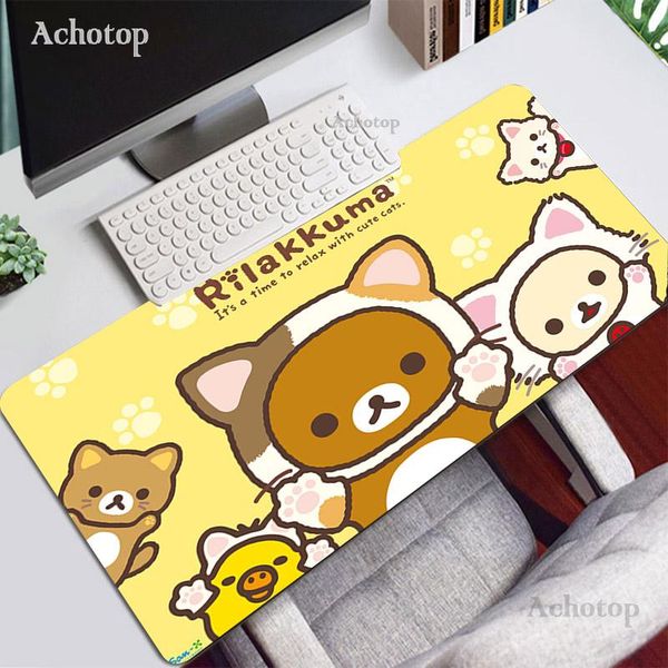 

mouse pads & wrist rests cute rilakkuma durable rubber mat pad kawaii gaming accessories large keyboards for computers extended