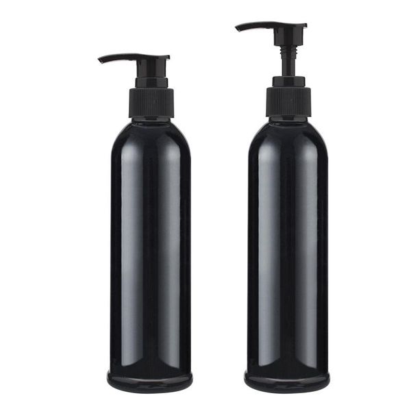 

storage bottles & jars wholesale 20pcs 250ml empty black screw pump lotion bottle, shampoo packing bottle shower gel travel container liquid