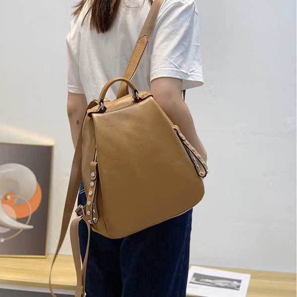 

luxury handbags large capacity 2021 women's fashion big bag head leather natural fall backpack 811